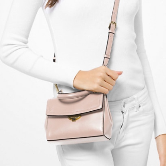 Michael Kors Ava Extra-Small Leather Pink Blush Crossbody Bag - Picture 3 of 12